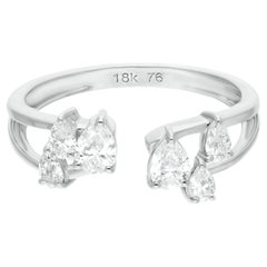 Anillo de diamantes naturales de 0,65 quilates con claridad SI y color HI Joyas de oro blanco de 18 quilates