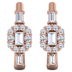 Natural 0.65 Carat SI/H Round Brilliant Cut Diamond Earrings 18 Karat Rose Gold