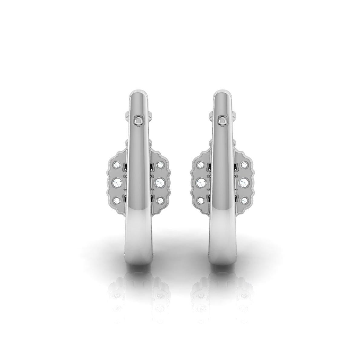 Modern Natural 0.65 Carat SI/H Round Brilliant Cut Diamond Earrings 18 Karat White Gold For Sale