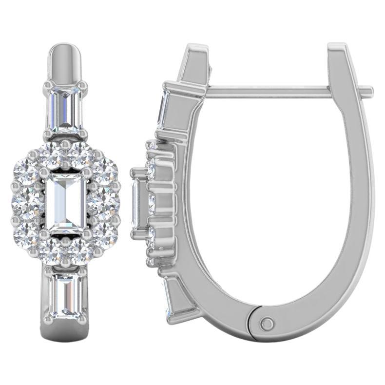Natural 0.65 Carat SI/H Round Brilliant Cut Diamond Earrings 18 Karat White Gold