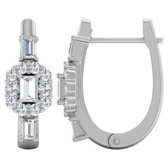 Natural 0.65 Carat SI/H Round Brilliant Cut Diamond Earrings 18 Karat White Gold