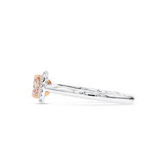 Natural 0.66 Ct. Fancy Light Pink Radiant-Cut Diamond Halo Ring, 18K White Gold