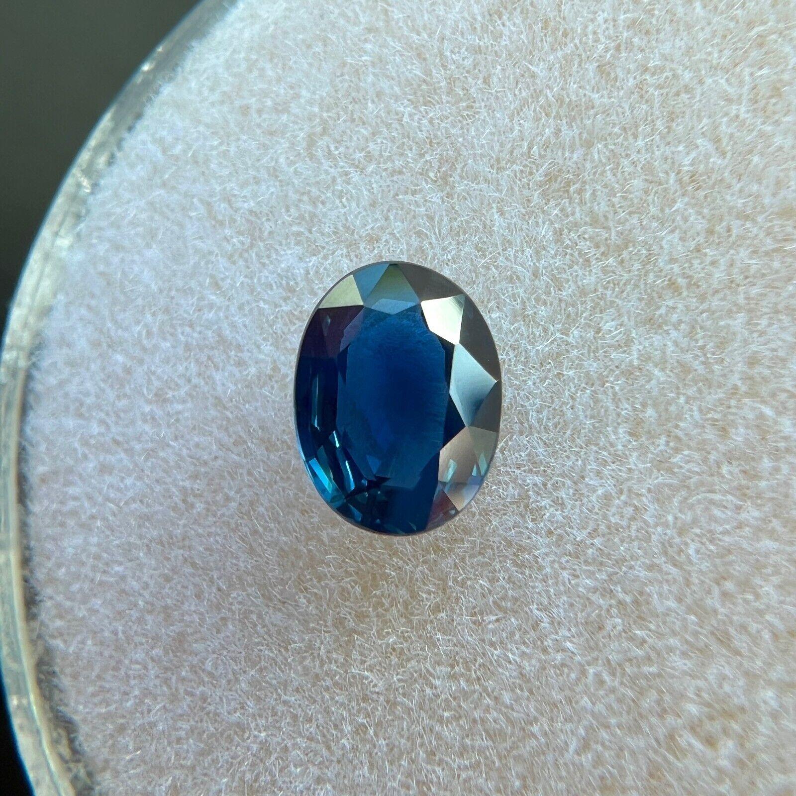 Natural 0.66ct Deep Blue Sapphire Oval Cut Rare Loose Gemstone VVS In New Condition For Sale In Birmingham, GB