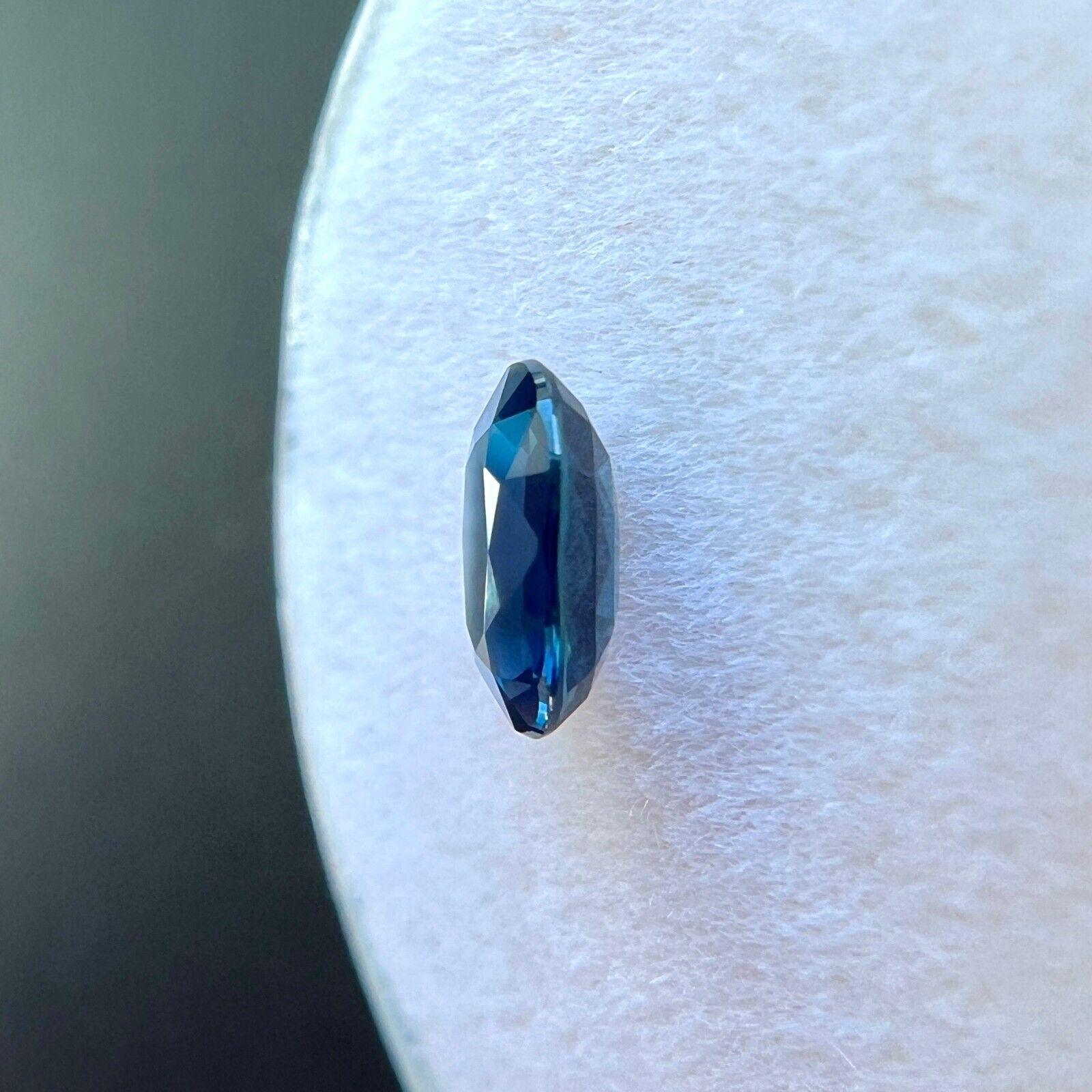 Natural 0.66ct Deep Blue Sapphire Oval Cut Rare Loose Gemstone VVS For Sale 1