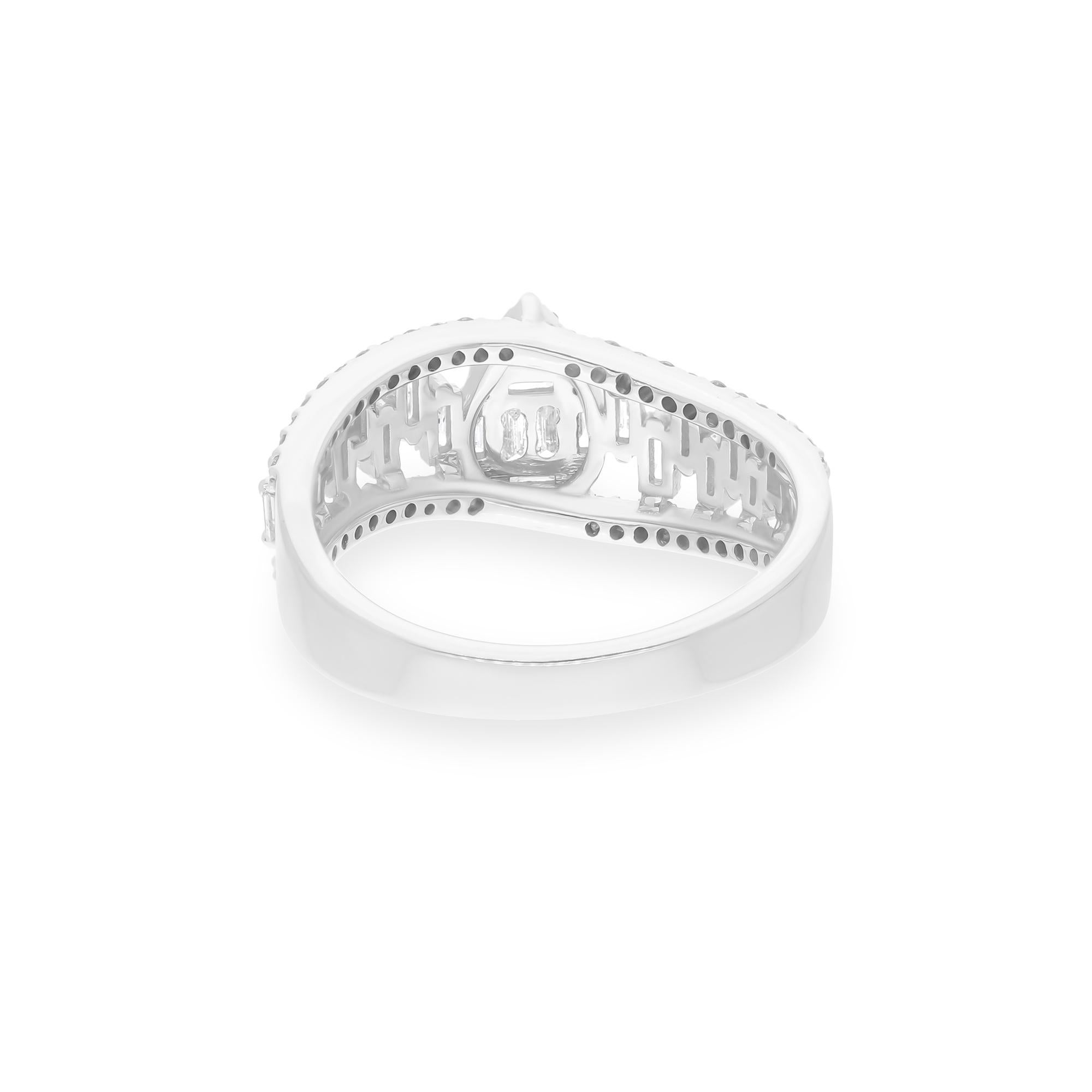 Cast from 18-karat gold, these exquisite ring is handset with 0.67 carats of sparkling diamonds.

The ring is a size 7 US and may be resized to larger or smaller upon request. FOLLOW SPECTRUM JEWELS storefront to view the latest collection &