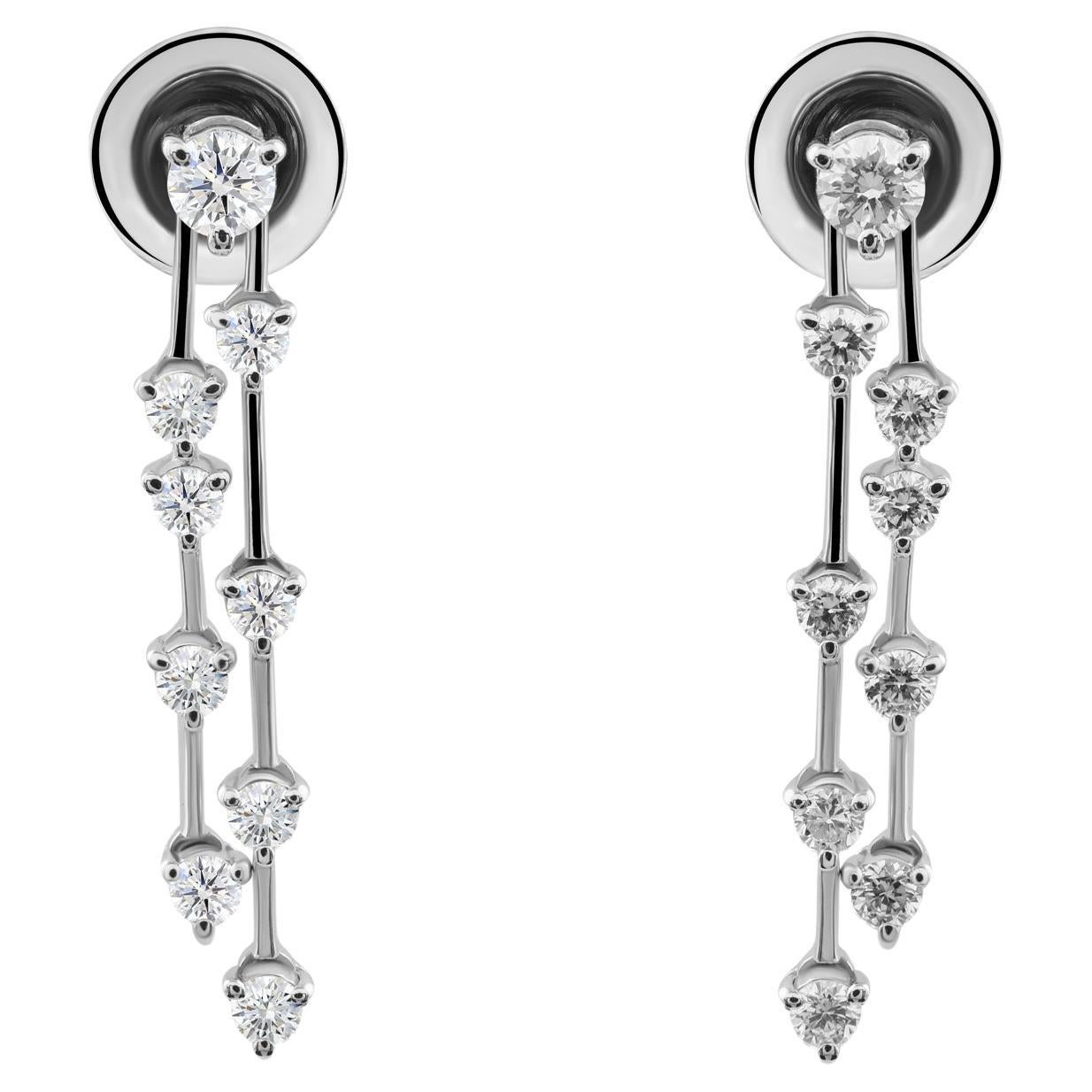 Orecchini di diamanti naturali da 0,67 carati SI Clarity HI Color Oro bianco 9 carati