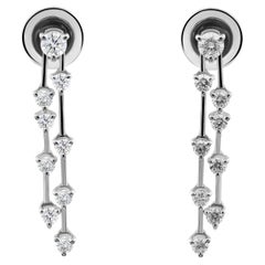 Orecchini di diamanti naturali da 0,67 carati SI Clarity HI Color Oro bianco 9 carati