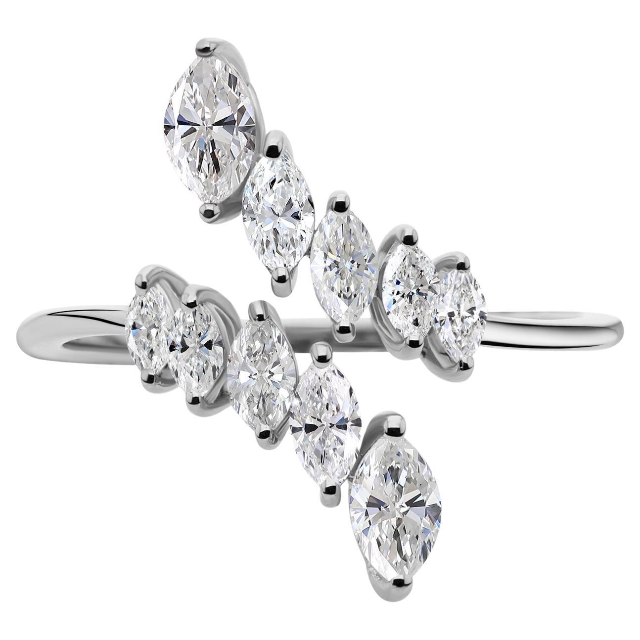 Natürlicher 0,67 Karat SI Reinheit HI Farbe Diamantring 18 Karat Weißgold Schmuck im Angebot