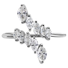 Nature 0.67 Carat SI Clarity HI Color Diamond Ring 18 Karat White Gold Jewelry