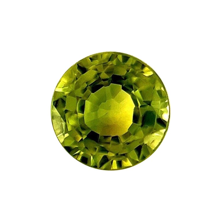 Zaffiro verde naturale 0,67ct Australia non trattato taglio rotondo Gemma rara VVS