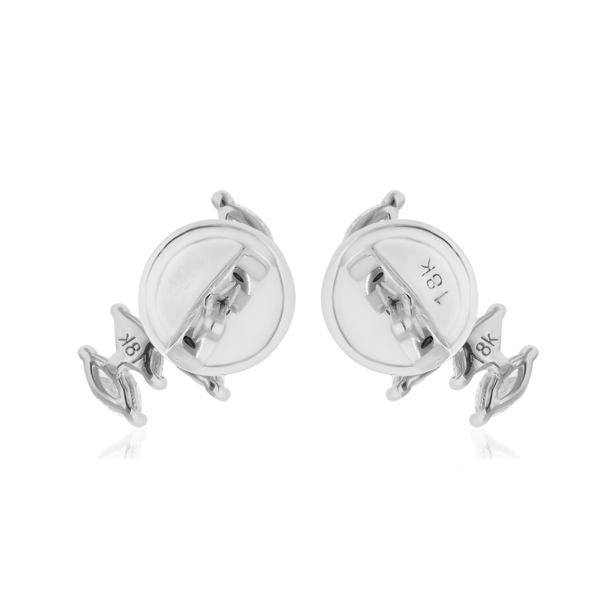 Pendientes de diamantes marquesa SI/H naturales de 0,68 quilates Joyas de oro blanco de 18 quilates en Nuevo estado para la venta en Diera, Dubai