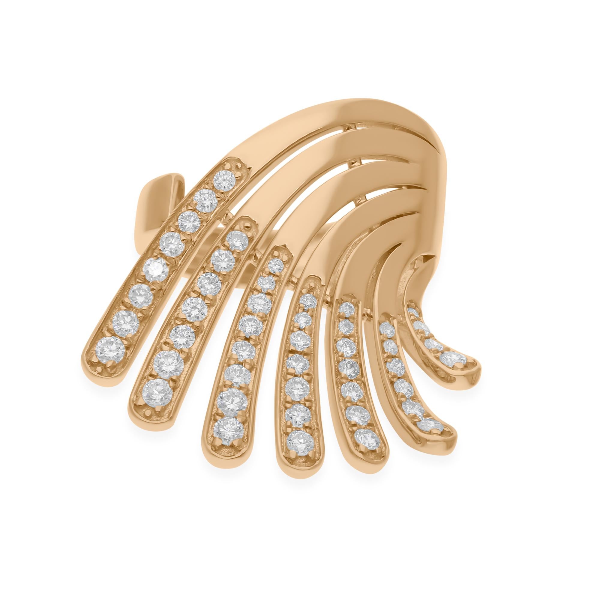 Anillo de diamantes naturales talla brillante redonda SI/H de 0,68 quilates y 14 quilates de oro amarillo