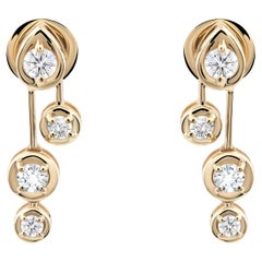 Natürliche 0,69 Karat SI Reinheit HI Farbe Diamant Ohrringe 9 Karat Gelbgold