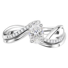 Natural 0.70 Carat SI Clarity HI Color Diamond Ring 18 Karat White Gold Jewelry