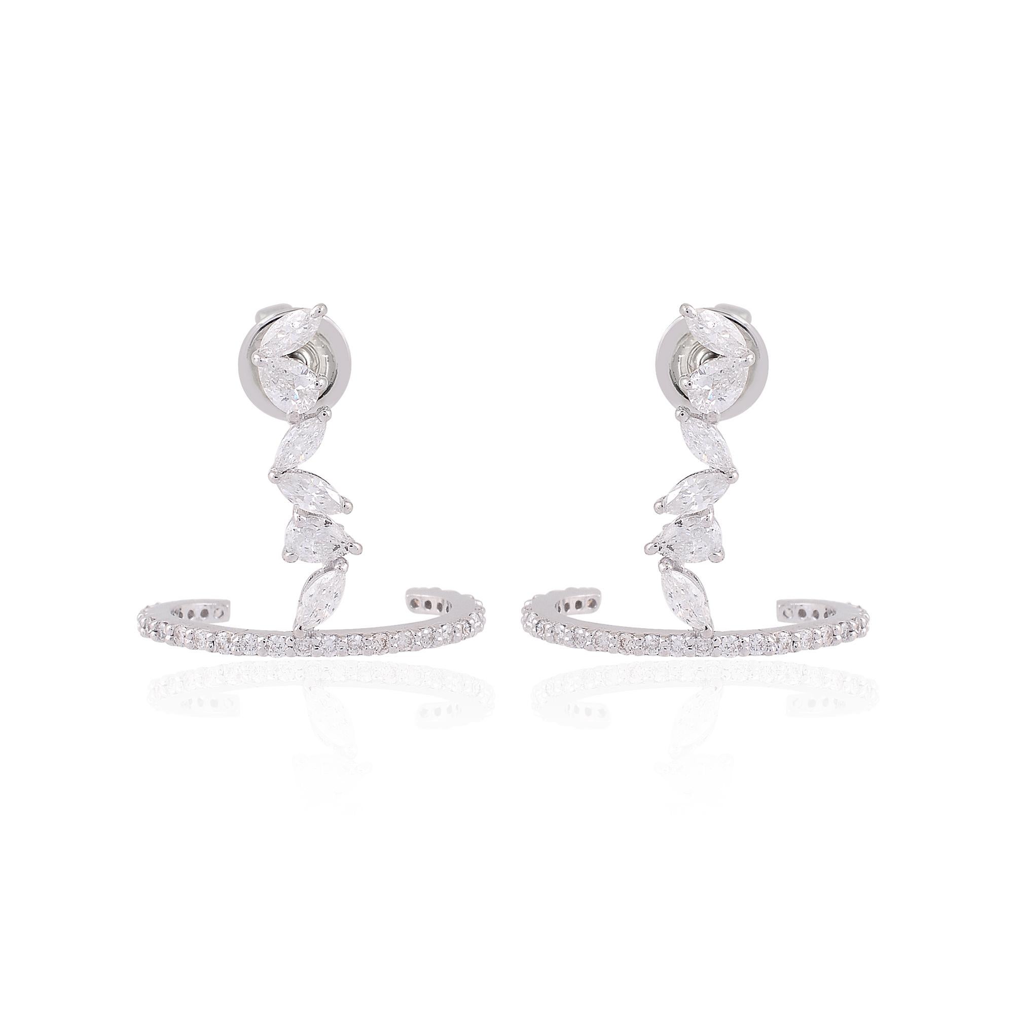 Item Code :- SEE-1127K
Gross Weight :- 2.94 gm
18k White Gold Weight :- 2.80 gm
Diamond Weight :- 0.70 Carat  ( AVERAGE DIAMOND CLARITY SI1-SI2 & COLOR H-I )
Earrings Size :- 13x16 mm approx.
✦ Sizing
.....................
We can adjust most items