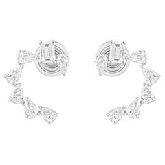Nature 0.71 Carat SI/H Diamond Curved Stud Ears Gold 18 Karat White Gold