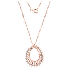 Collana con ciondolo a goccia con diamante naturale da 0,71 carati SI/H Oro rosa 18 carati