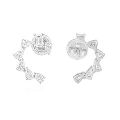 Natürliche 0,71 Karat SI/H Birnen-Diamant-Ohrringe im Smaragdschliff 18 Karat Weißgold