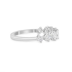 Natural 0.73 Carat SI/H Diamond 18 Karat White Gold Half Eternity Band Ring