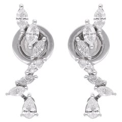 Orecchini con diamante naturale da 0,74 carati, purezza SI e colore HI, oro bianco 18 carati