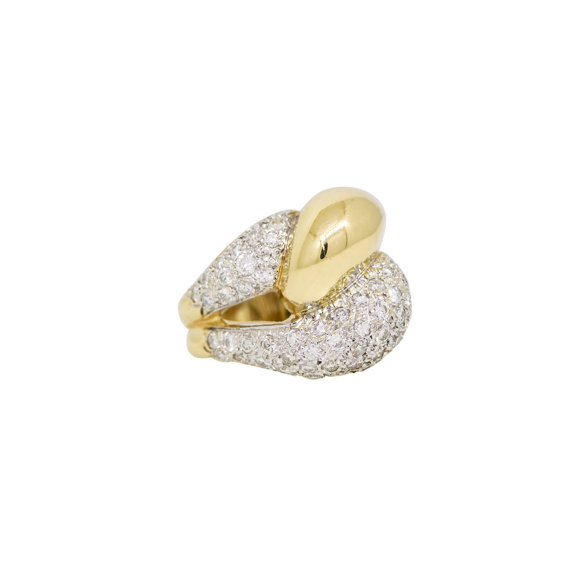 Diamante Natural 0,75 Quilates Anillo de Nudo Torcido Ancho 14 Quilates En Stock Moderno