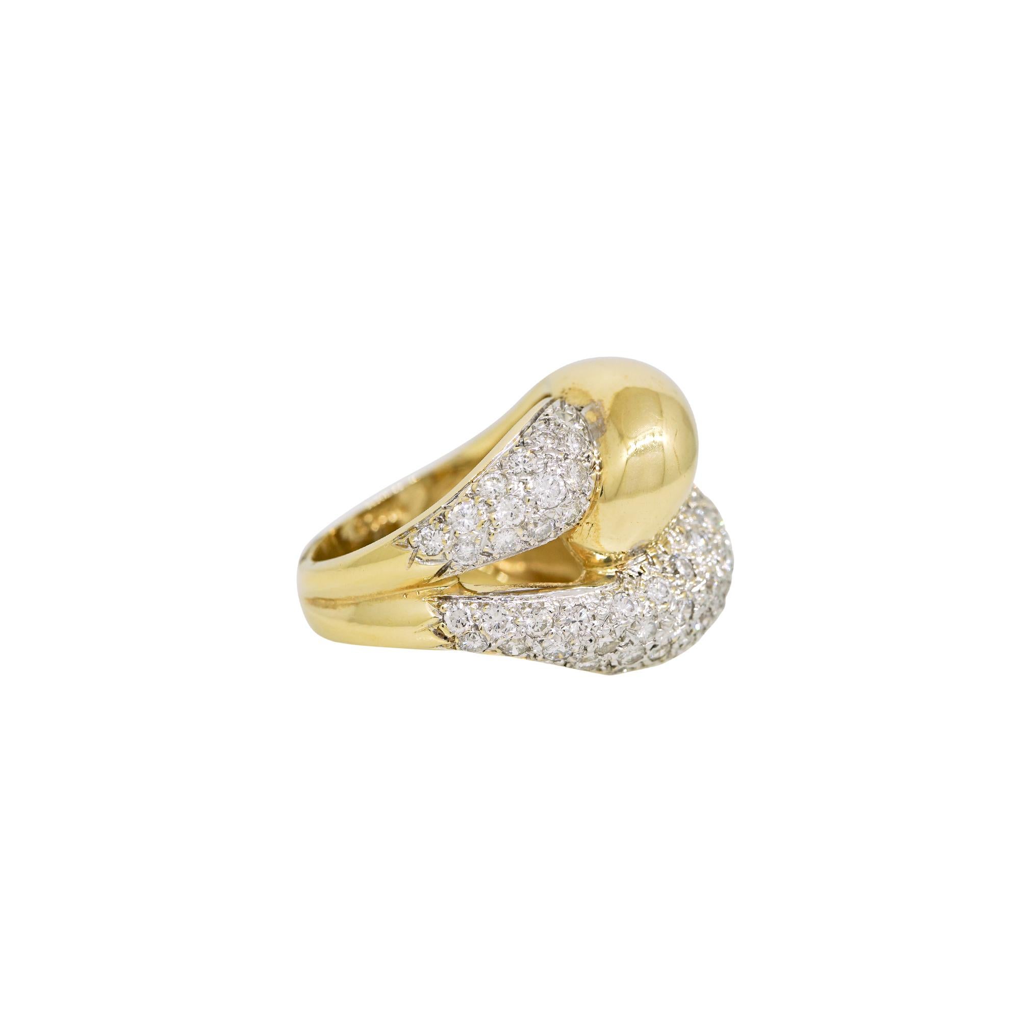 Diamante Natural 0,75 Quilates Anillo de Nudo Torcido Ancho 14 Quilates En Stock Corte redondo
