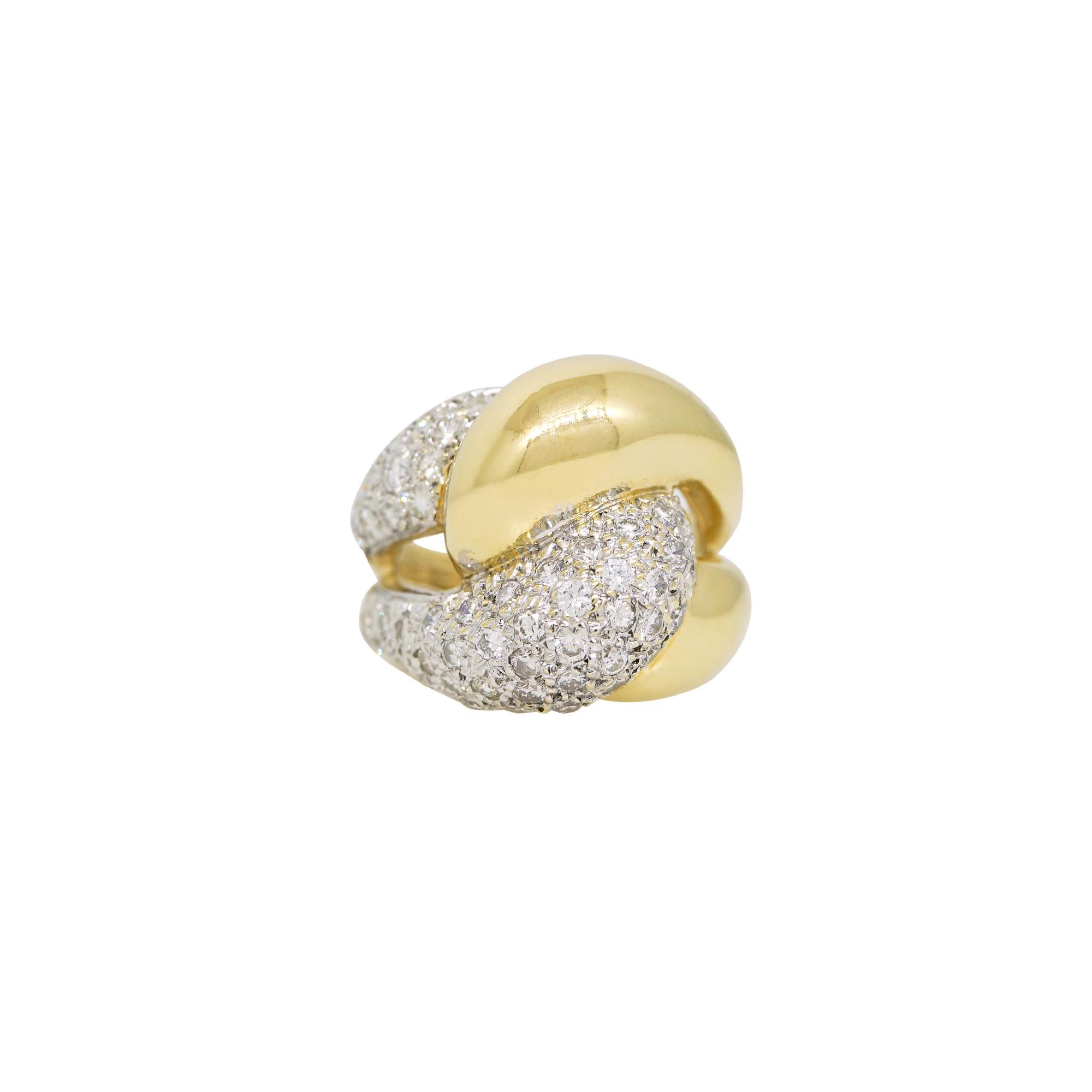 De las mujeres Diamante Natural 0,75 Quilates Anillo de Nudo Torcido Ancho 14 Quilates En Stock