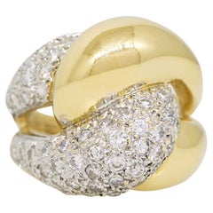Diamante Natural 0,75 Quilates Anillo de Nudo Torcido Ancho 14 Quilates En Stock