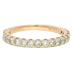 Natural 0.76 Carat Round-Brilliant Diamond 18-Karat Stackable Band In Stock