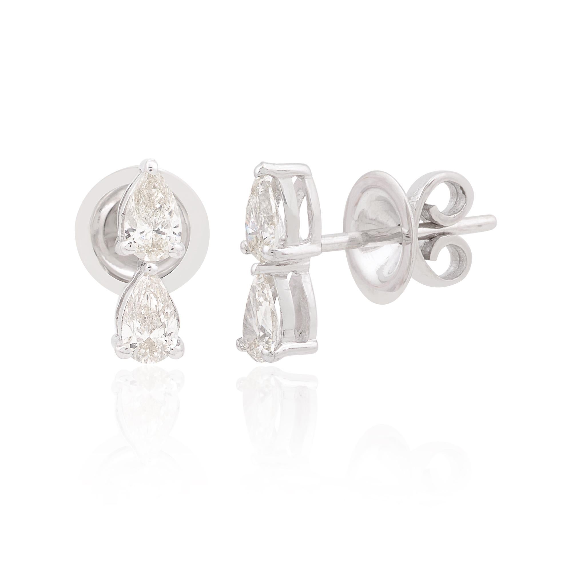 Item Code :- SEE-11048
Gross Weight :- 2.10 gm
18k White Gold Weight :- 1.95 gm
Diamond Weight :- 0.76 carat  ( AVERAGE DIAMOND CLARITY SI1-SI2 & COLOR H-I )
Earrings Size :- 12x4 mm approx.
✦ Sizing
.....................
We can adjust most items to