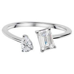 Anello con diamante naturale da 0,77 carati SI Clarity HI Color Gioielli in oro bianco 18 carati