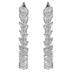 Natural 0.79 Carat SI Clarity HI Color Pear Diamond Earrings 18 Karat White Gold