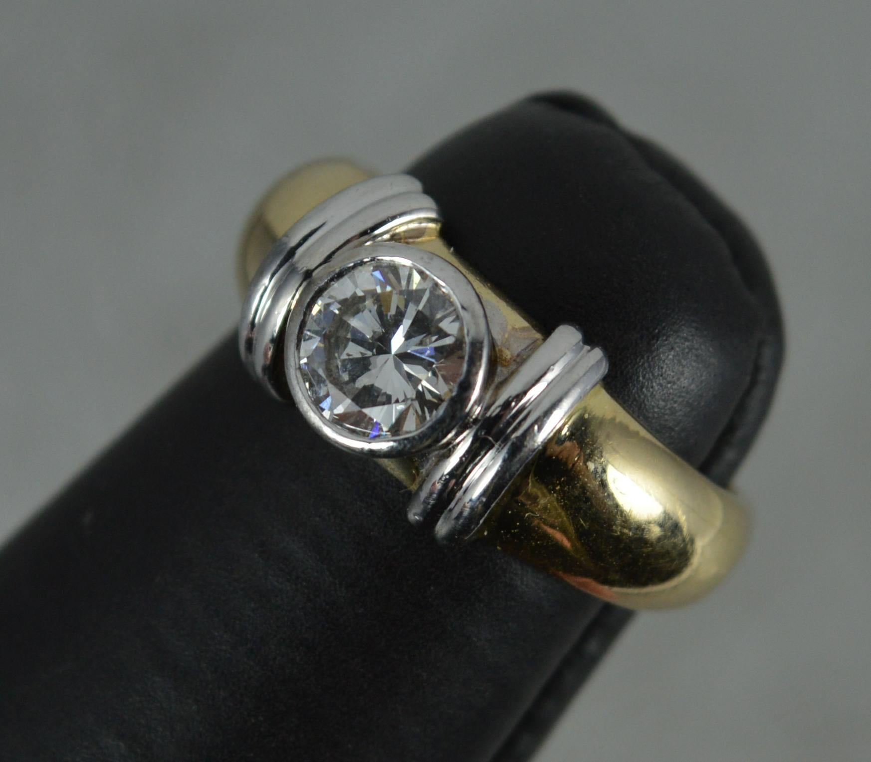 Natural 0.7ct Diamond and 18ct Gold Solitaire Engagement Ring 4