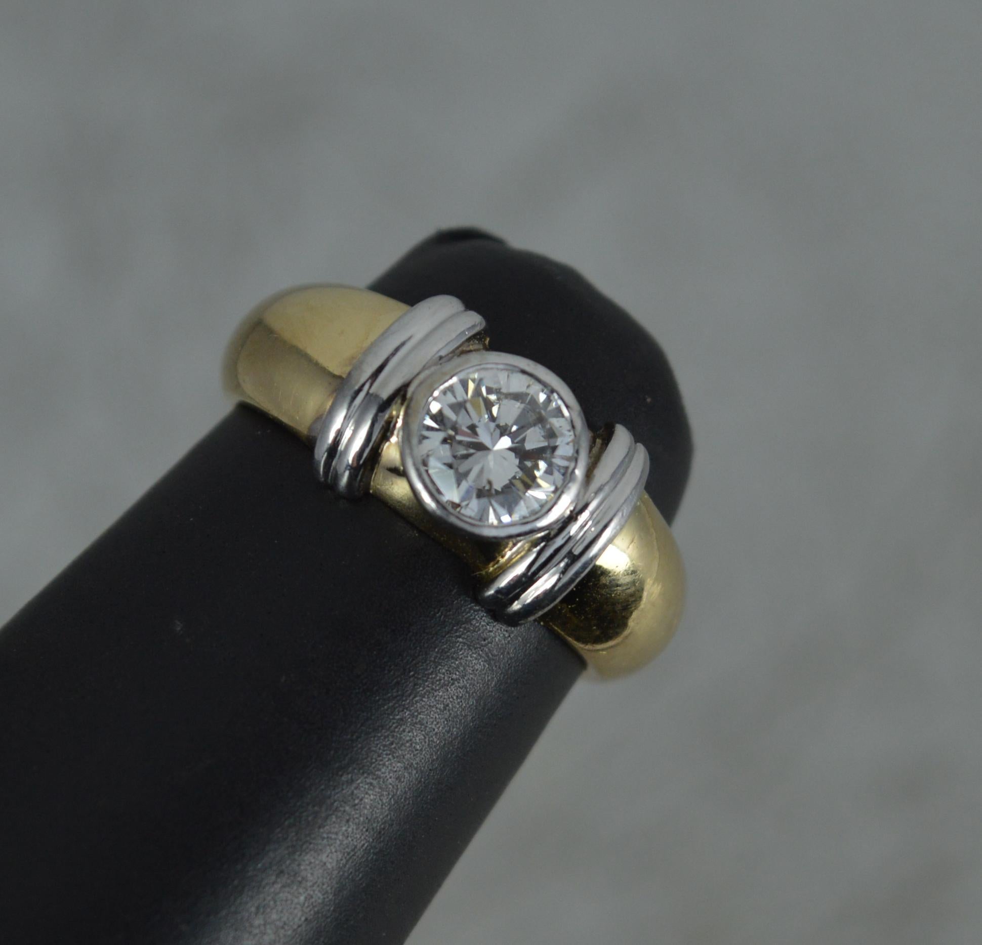 Natural 0.7ct Diamond and 18ct Gold Solitaire Engagement Ring In Excellent Condition In St Helens, GB