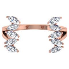 Natural 0.8 Carat Marquise Diamond Cuff Ring 14 Karat Rose Gold Handmade Jewelry Natural 0.8 Carat Marquise Diamond Cuff Ring 14 Karat Rose Gold Handmade Jewelry