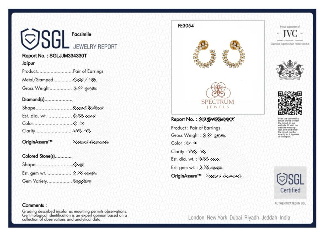 Natural 0.8 Carat SI Clarity HI Color Diamond Fine Earrings 14 Karat Yellow Gold In New Condition For Sale In Diera, Dubai