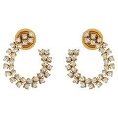 Natürliche natürliche 0.8 Karat SI Reinheit HI Farbe Diamant feine Ohrringe 14 Karat Gelbgold