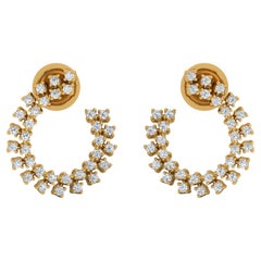 Natürliche natürliche 0.8 Karat SI Reinheit HI Farbe Diamant feine Ohrringe 14 Karat Gelbgold