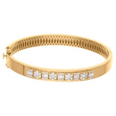 Natürliches natürliches 0,80 Karat SI Reinheit HI Farbe Diamantarmband 18 Karat Gelbgold