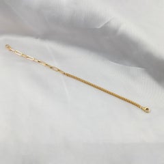 Natürliches 0,81 Karat SI Reinheit HI Farbe Diamant Armband 14 Karat Gelbgold
