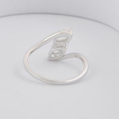 Natural 0.81 Carat SI/H Marquise Diamond Wrap Ring 18 Karat White Gold Jewelry