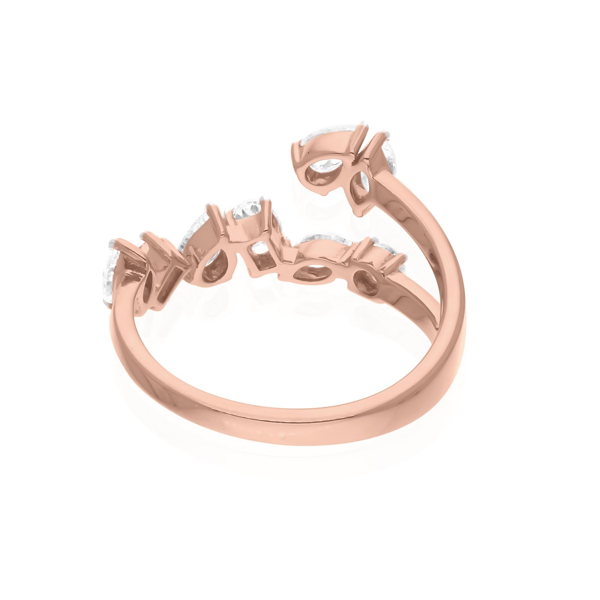 Moderno Anello con diamante naturale da 0,82 carati SI Clarity HI Color Gioielli in oro rosa 18 carati in vendita
