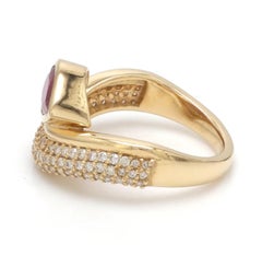 Natural 0.82cts Ruby & 0.33cts Diamond Ring in 14k Gold