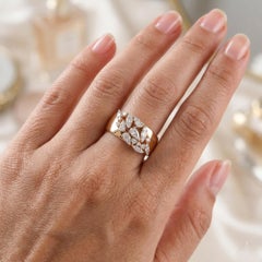 Natural 0.83 Carat SI/H Diamond Cluster Dome Ring 18 Karat Yellow Gold