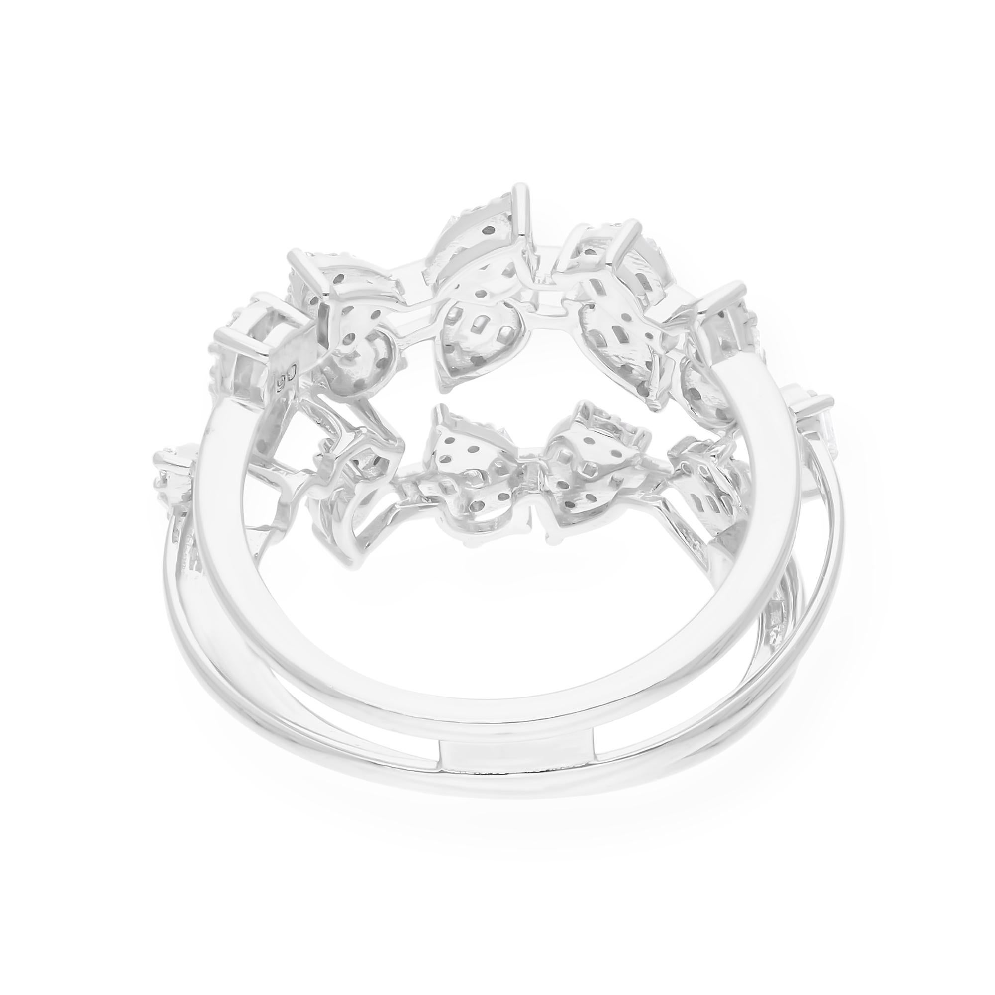 Natürlicher 0,85 Karat SI/H Baguette-Diamantring 14 Karat Weißgold feiner Schmuck (Baguetteschliff) im Angebot
