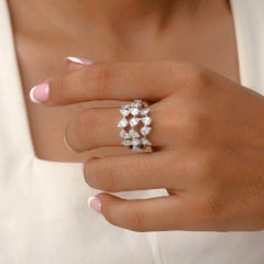 Natural 0.85 Carat SI/H Diamond Cluster Wedding Ring 18 Karat White Gold