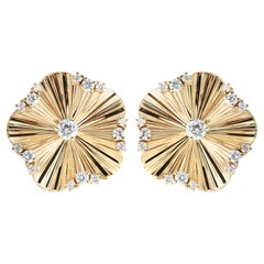 Pendientes de diamantes naturales SI/H de 0,89 quilates Joyas de oro amarillo de 9 quilates hechas a mano