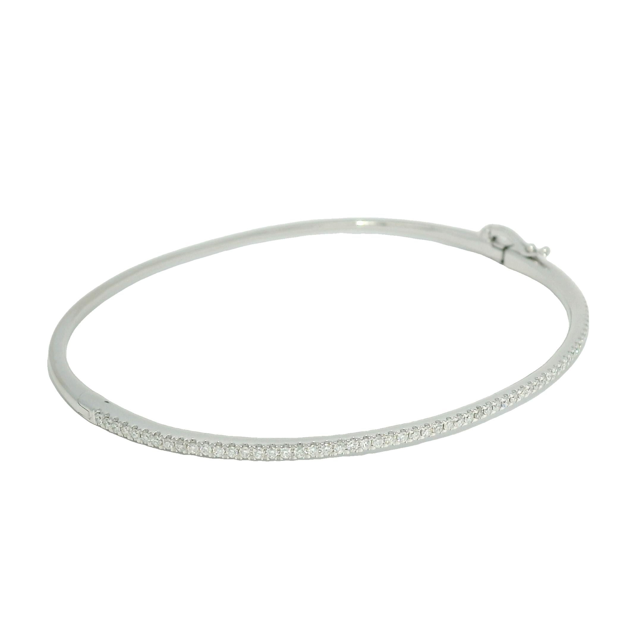 Bracciale sottile con diamante naturale da 0,90 carati 18 carati In magazzino in vendita 3