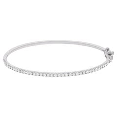 Bracelet en or blanc massif 14 carats avec diamants pavés naturels de 0,90 carat