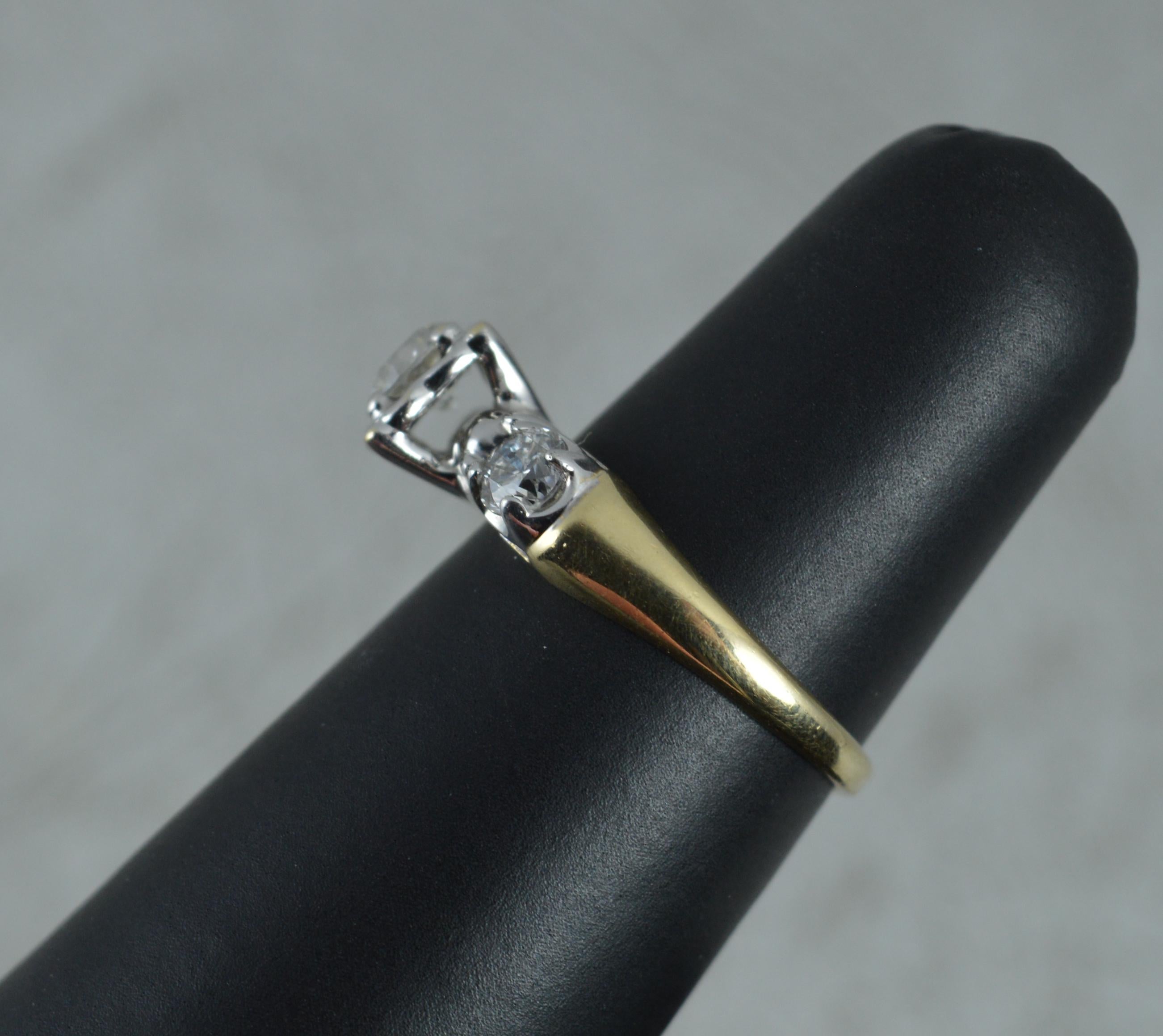 Natural 0.90 Carat Diamond and 14 Carat Gold Trilogy Ring 1